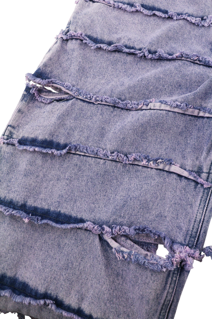 BALTOS VIRGIL ABLOH firmos dryžuoti tiesūs vyriški džinsai su iškirpte, W33, rekomenduojama kaina – 999 € 