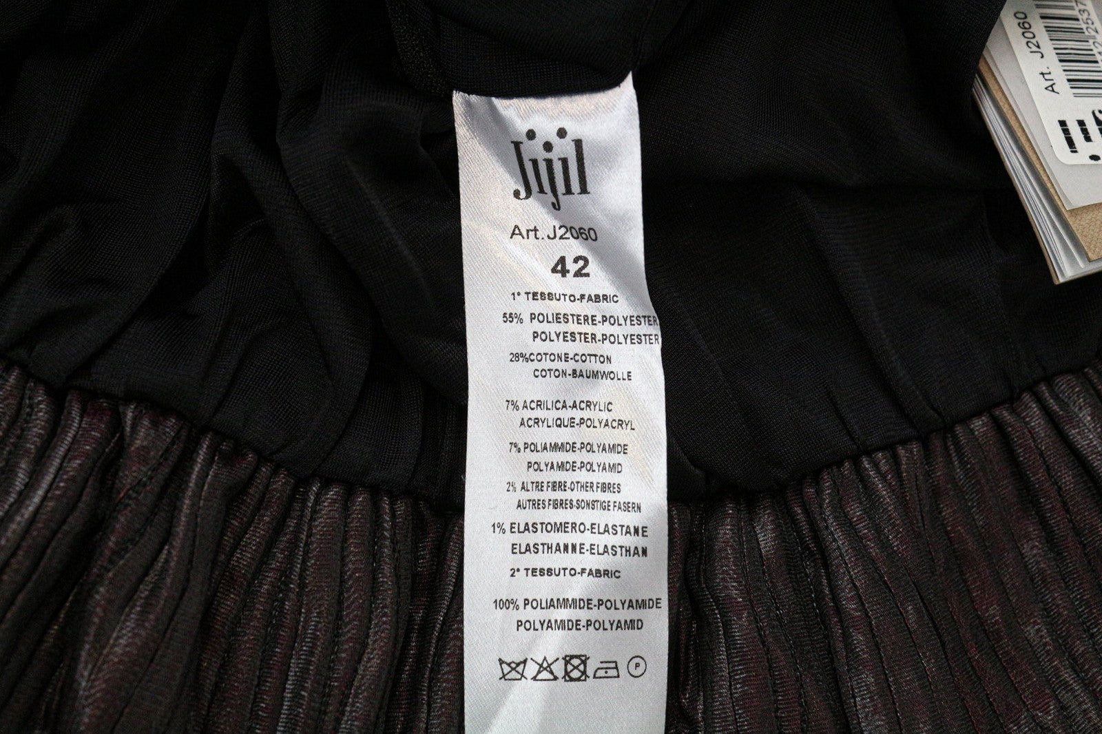 JIJIL moteriškas IT42/UK8 violetinis tamprus juosmens mini burbulinis sijonas su tampriu audiniu 