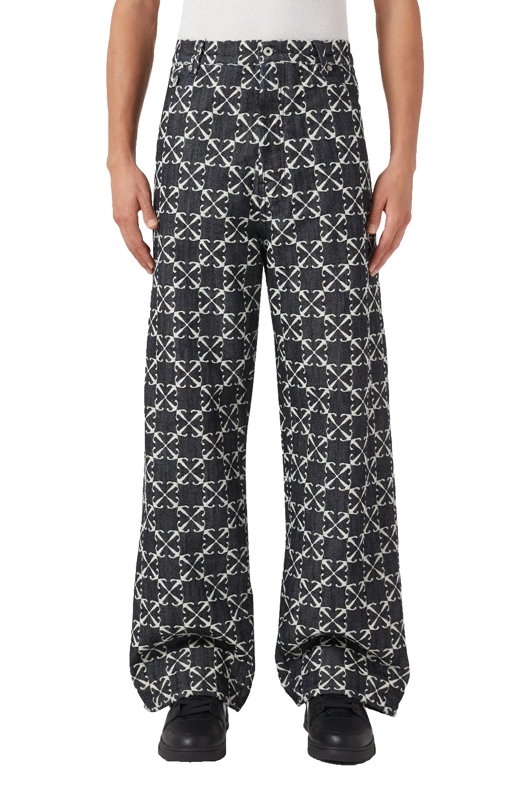 OFF-WHITE c/o VIRGIL ABLOH Men Jeans W33 Arrow Jacquard Straight Blue RRP£1090