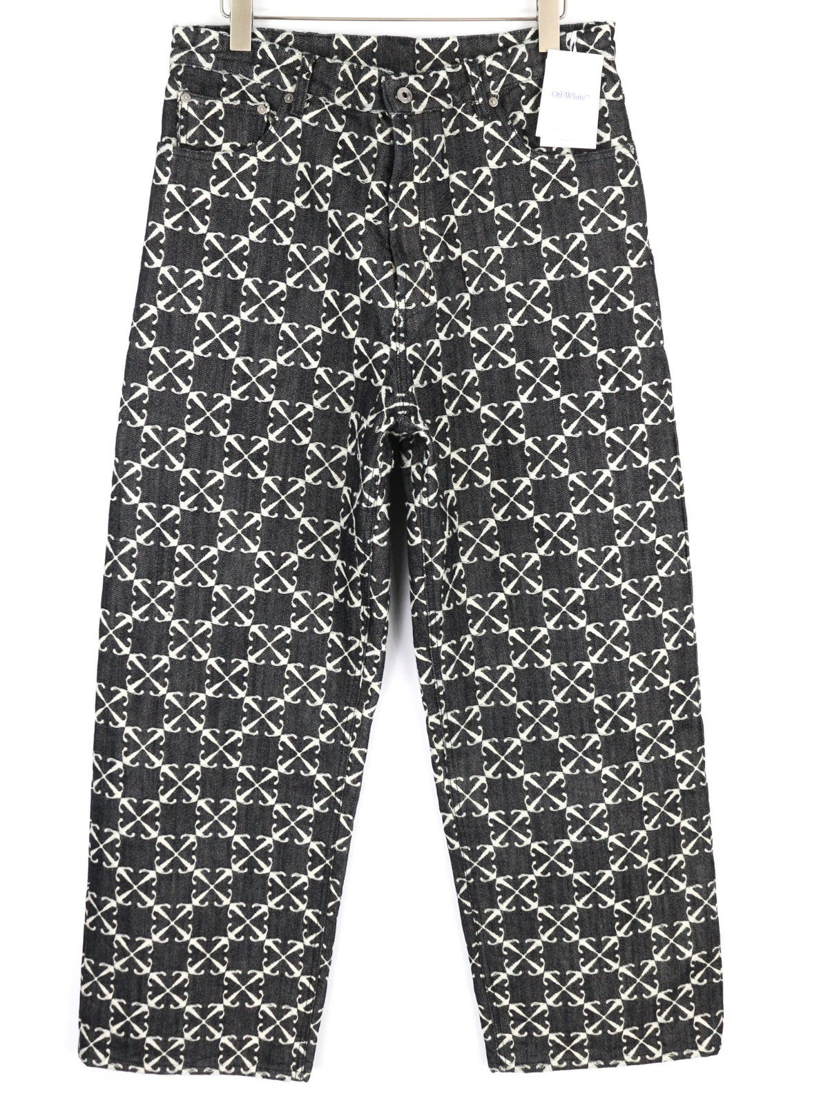 OFF-WHITE c/o VIRGIL ABLOH Men Jeans W33 Arrow Jacquard Straight Blue RRP£1090