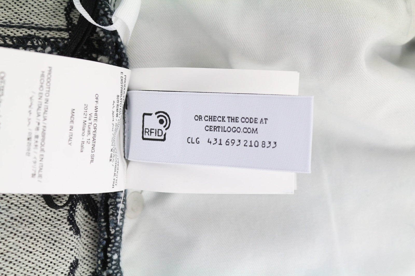 OFF-WHITE c/o VIRGIL ABLOH Men Jeans W33 Arrow Jacquard Straight Blue RRP£1090