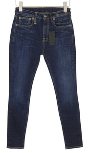 R13 Alison Skinny Women Jeans 27 Howell Indigo W Cut Out Black Hem Faded Denim