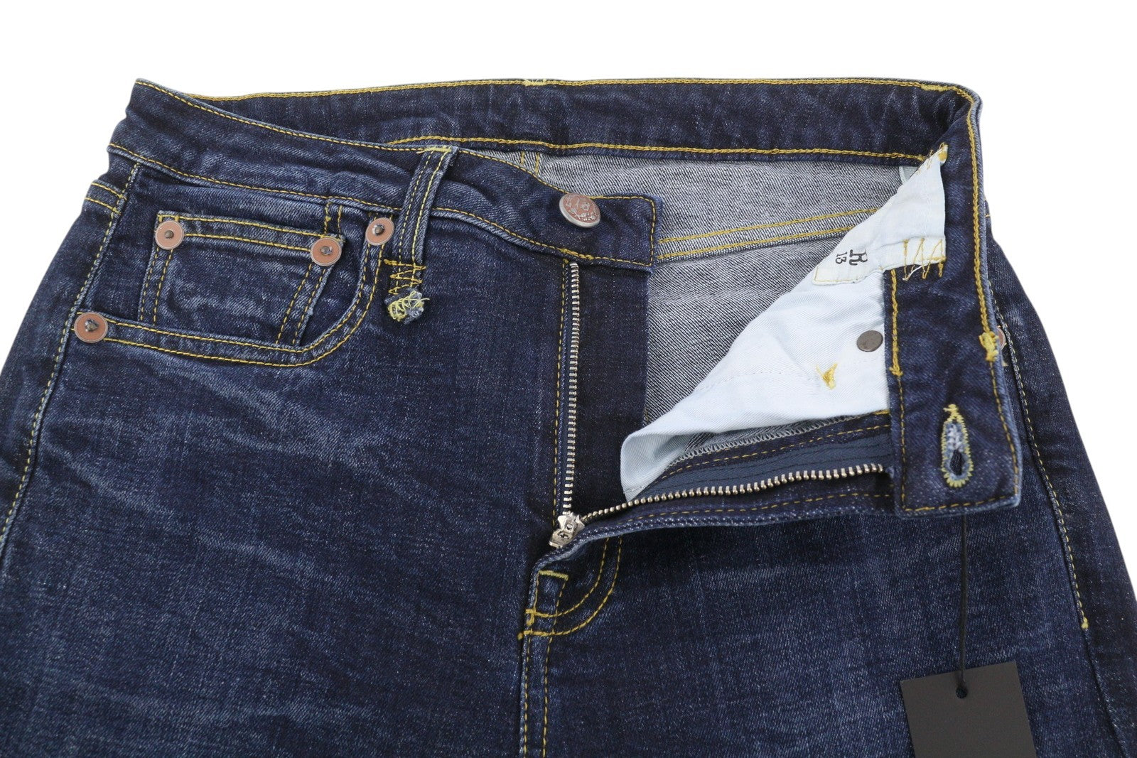 R13 Alison Skinny Women Jeans 27 Howell Indigo W Cut Out Black Hem Faded Denim