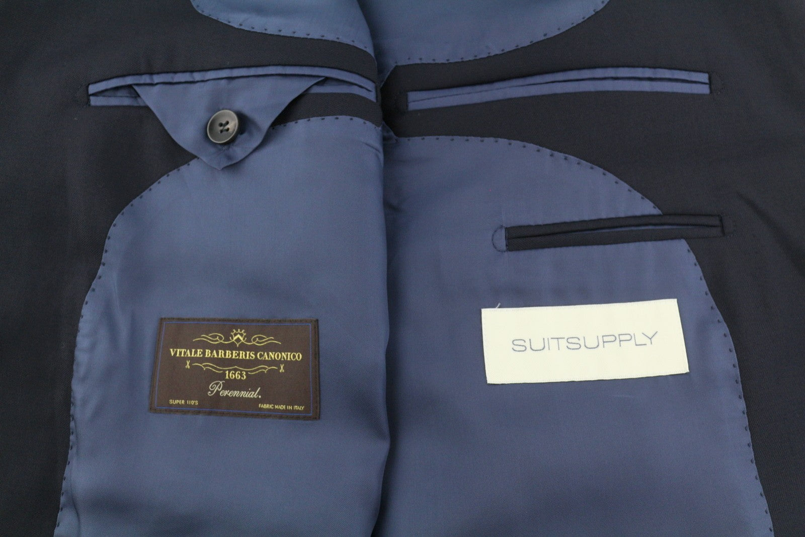 SUITSUPPLY La Spalla Single Breasted Ferrara Men Suit UK52R Blue Wool 3 Piece