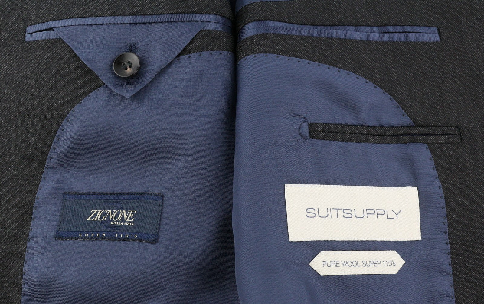 SUITSUPPLY Napoli Single Breasted Brescia Men Suit UK38L UK40R Grey Wool 2in1