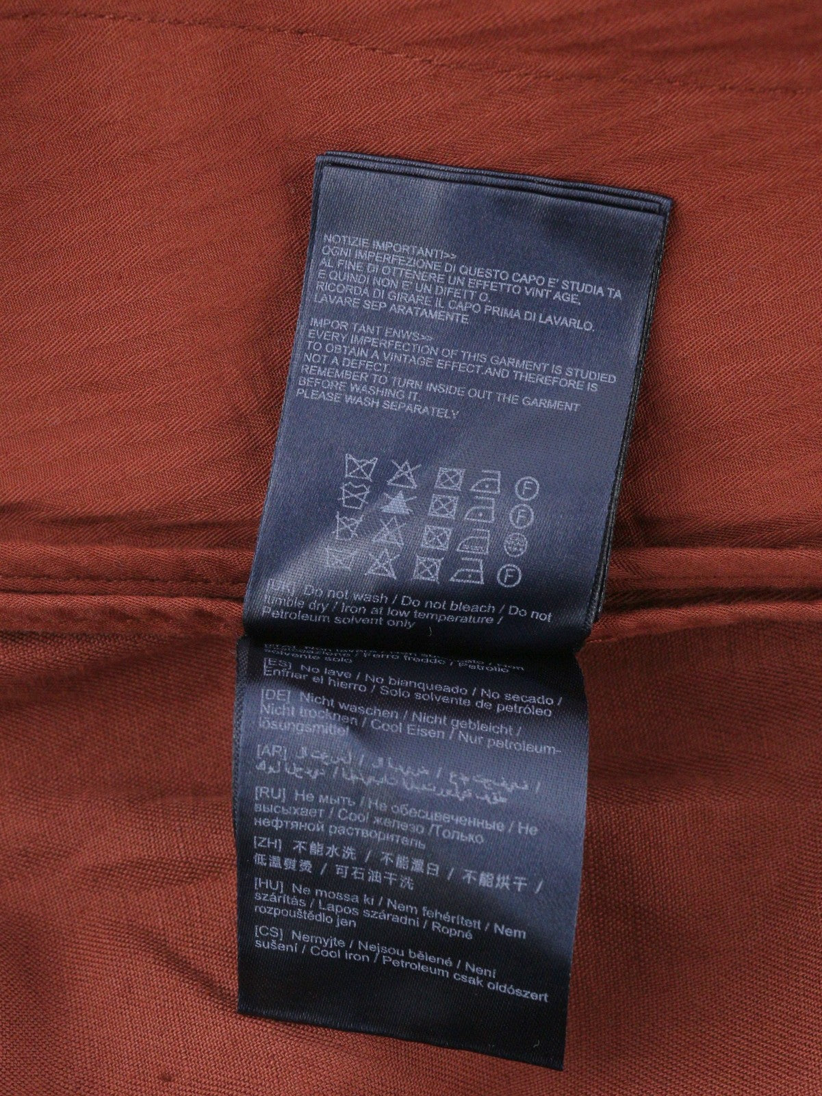 ANTONY MORATO vyriškos kelnės, W36, rūdžių rudos spalvos, lino mišinio, klostuotas, elastingas juosmuo. 