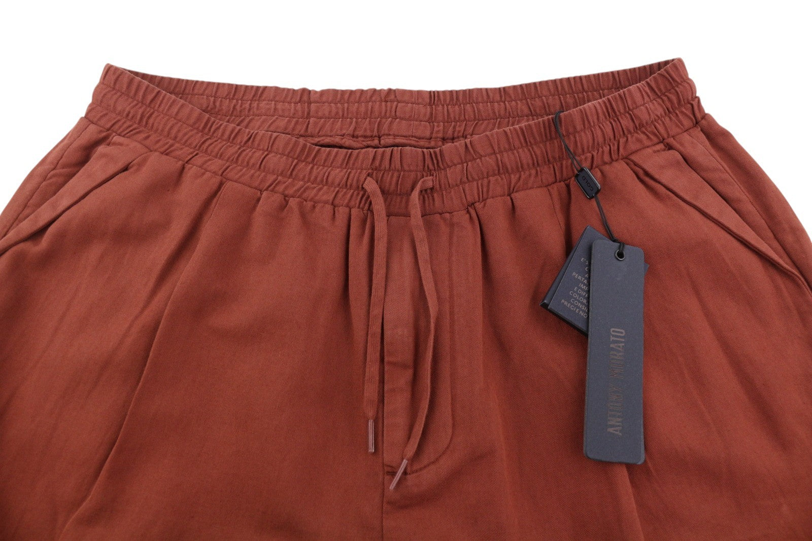 ANTONY MORATO vyriškos kelnės, W36, rūdžių rudos spalvos, lino mišinio, klostuotas, elastingas juosmuo. 