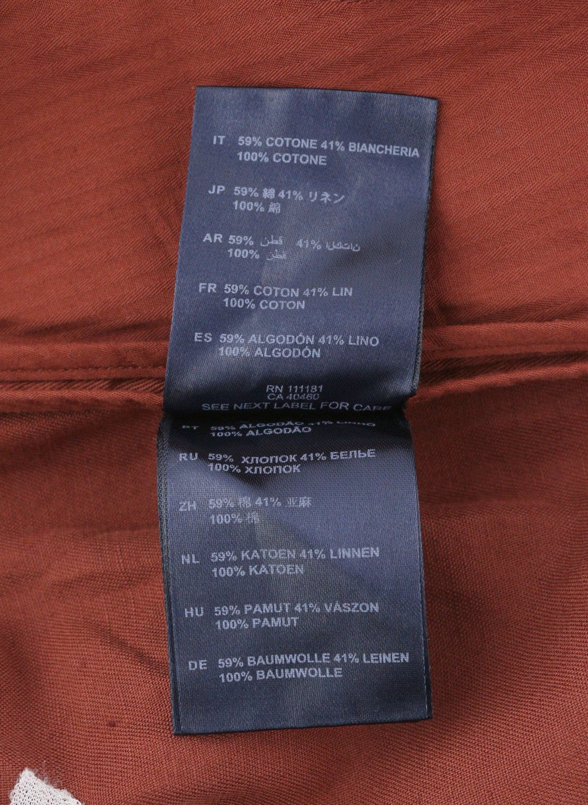 ANTONY MORATO vyriškos kelnės, W36, rūdžių rudos spalvos, lino mišinio, klostuotas, elastingas juosmuo. 