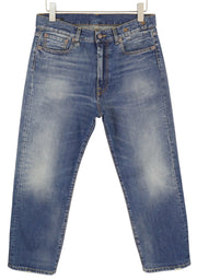 R13 Boyfriend moteriški džinsai, 28 dydžio, granato mėlynumo, trumpi, iki kulkšnių, su užtrauktuku. 