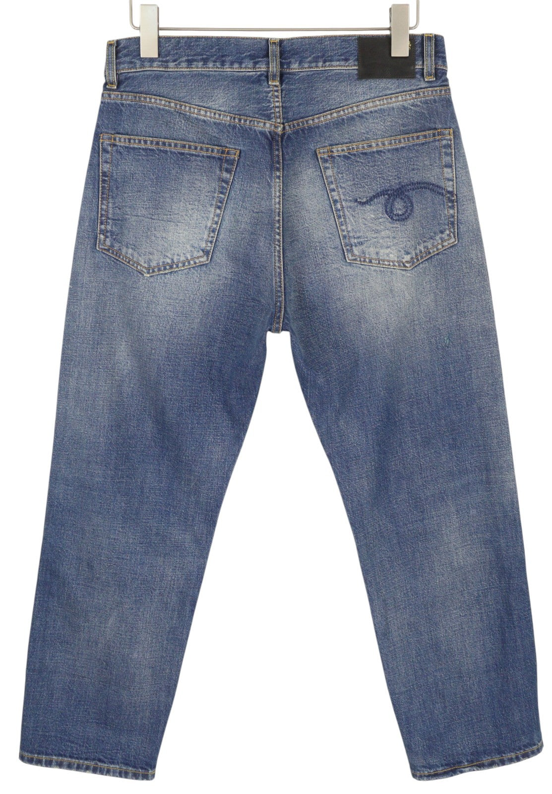 R13 Boyfriend moteriški džinsai, 28 dydžio, granato mėlynumo, trumpi, iki kulkšnių, su užtrauktuku. 