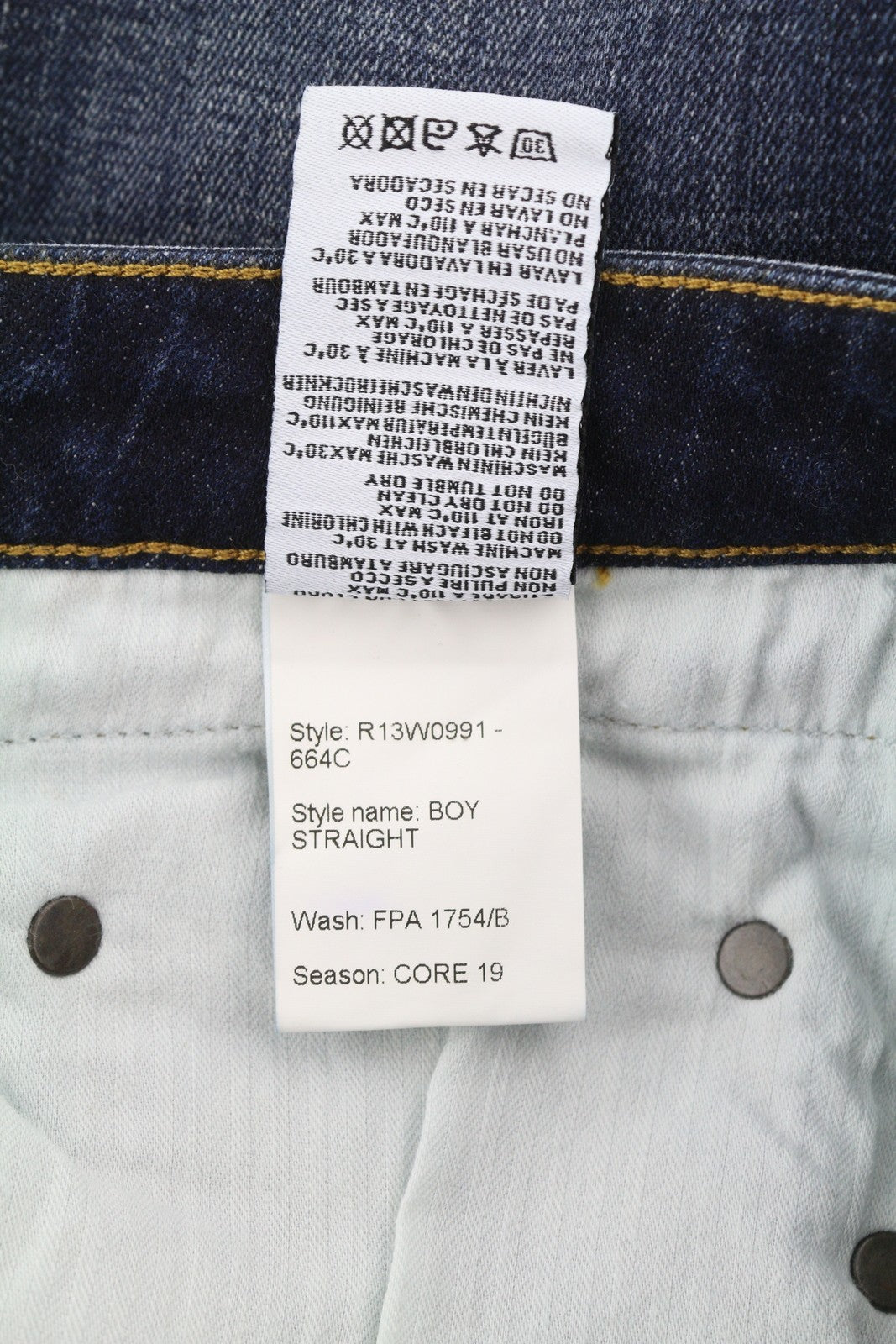 R13 berniukiški tiesūs moteriški džinsai 27 mėlyni išblukę ūsai su dilimu iki kulkšnies trumpinti džinsai 