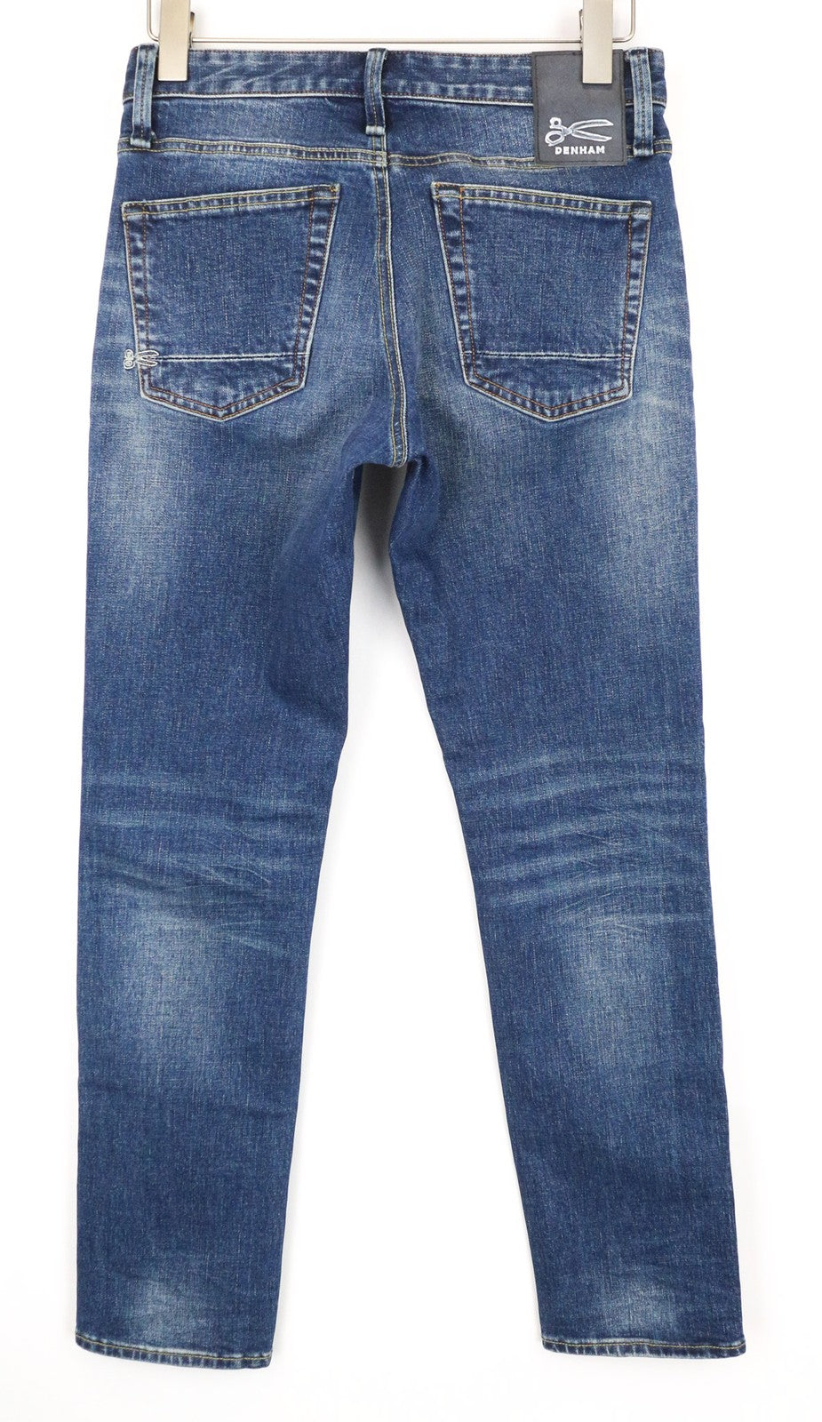 DENHAM Drill Men's W27/L32 Blue Slim Tapered Stretch Classic Button Jeans