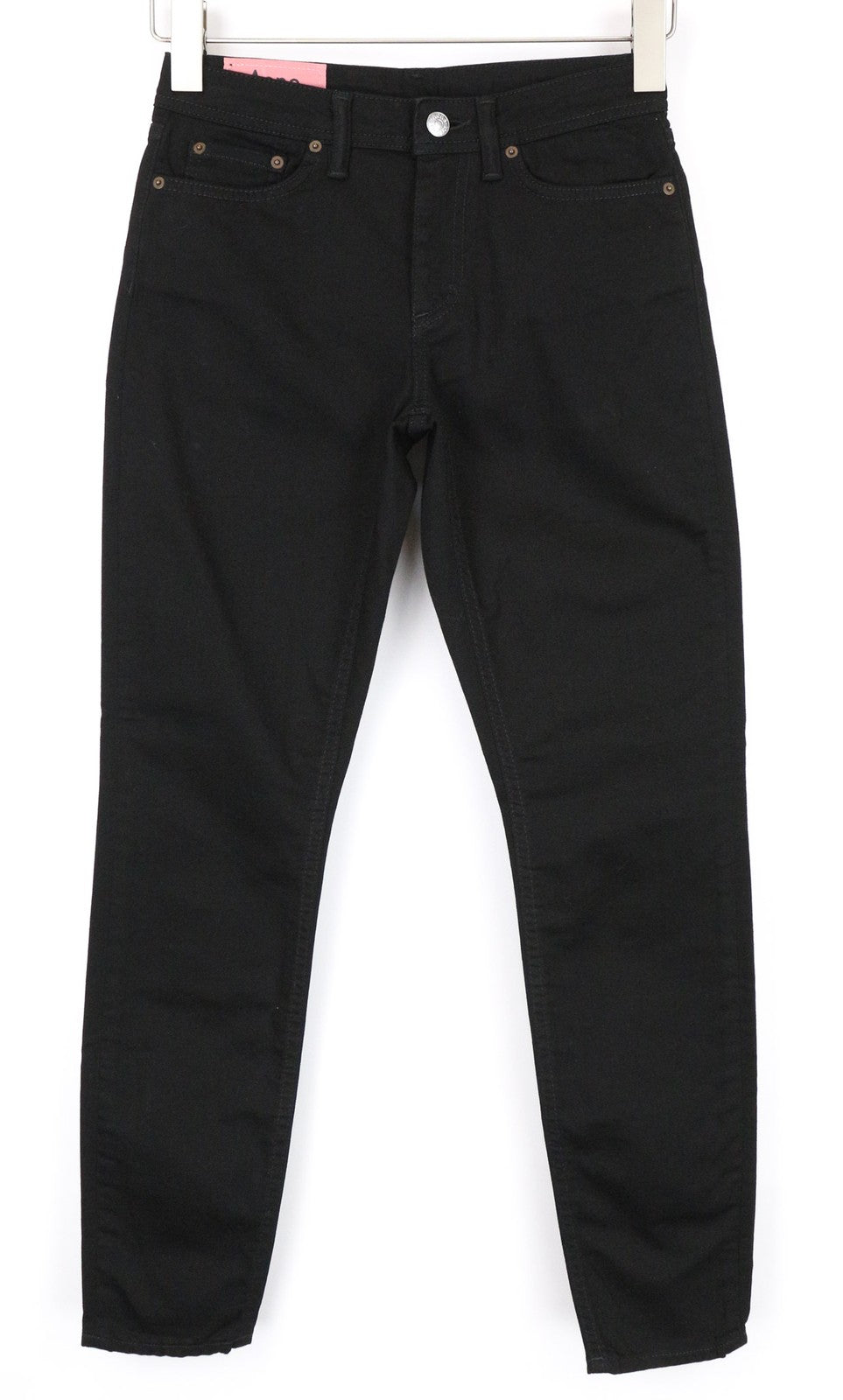 ACNE STUDIOS moteriški W25/L32 juodi džinsiniai aptempti, tamprūs, klasikinio stiliaus džinsai 