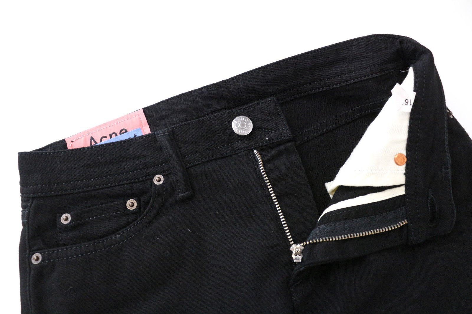 ACNE STUDIOS moteriški W25/L32 juodi džinsiniai aptempti, tamprūs, klasikinio stiliaus džinsai 