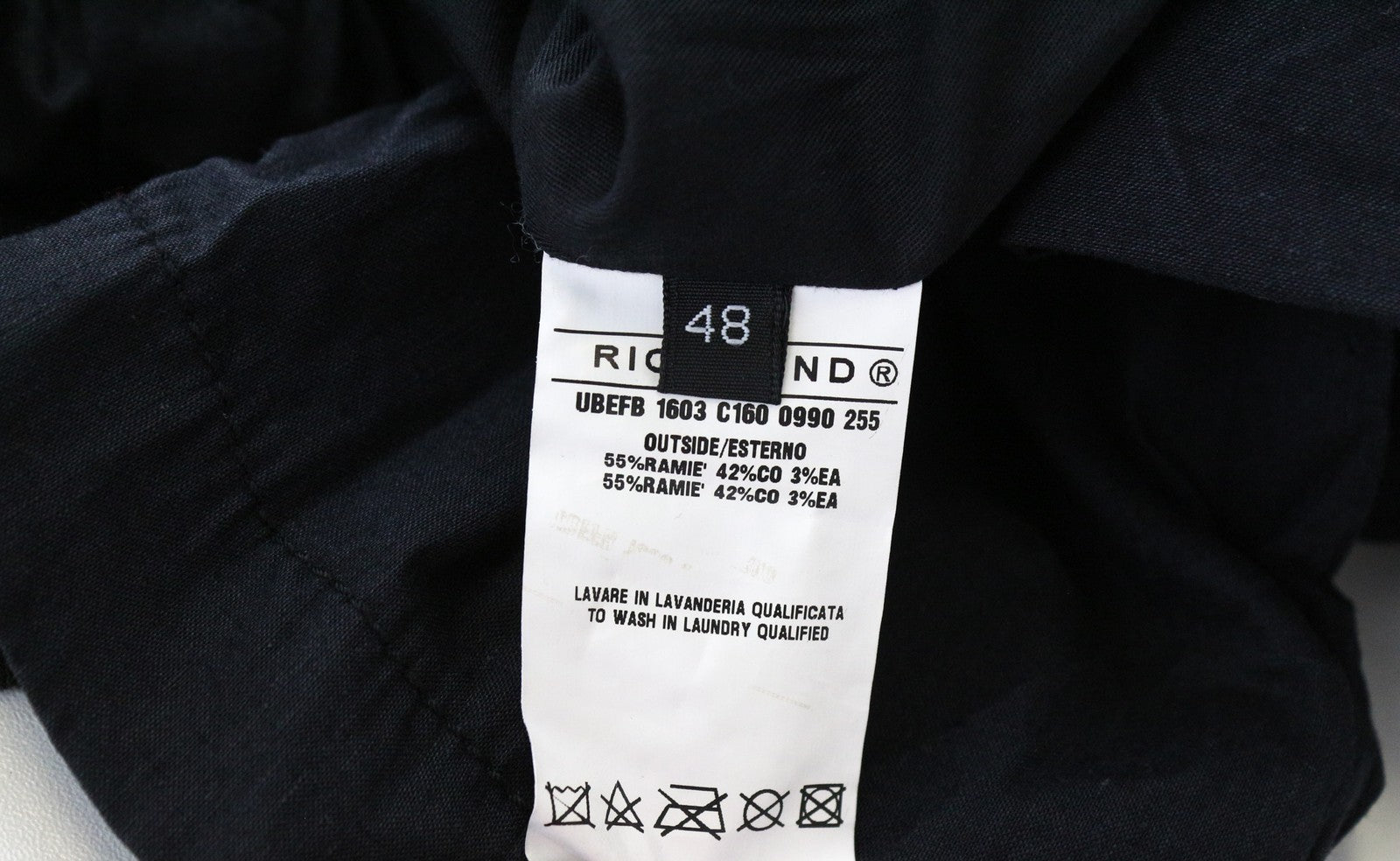 RICHMOND vyriška striukė IT48 juoda medvilnės mišinio lengva dizainerio striukė vėjui 