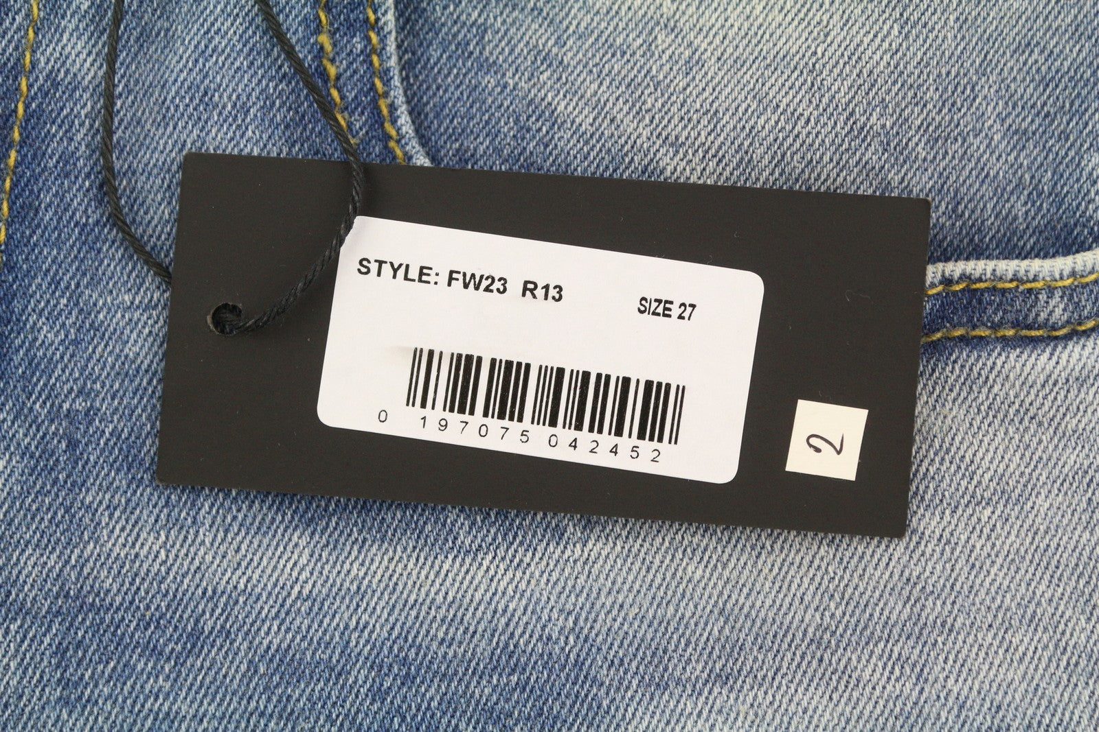 R13 Boy Skinny Women Jeans 27 Jasper Stretch Washed Faded Ankle Cropped Blue