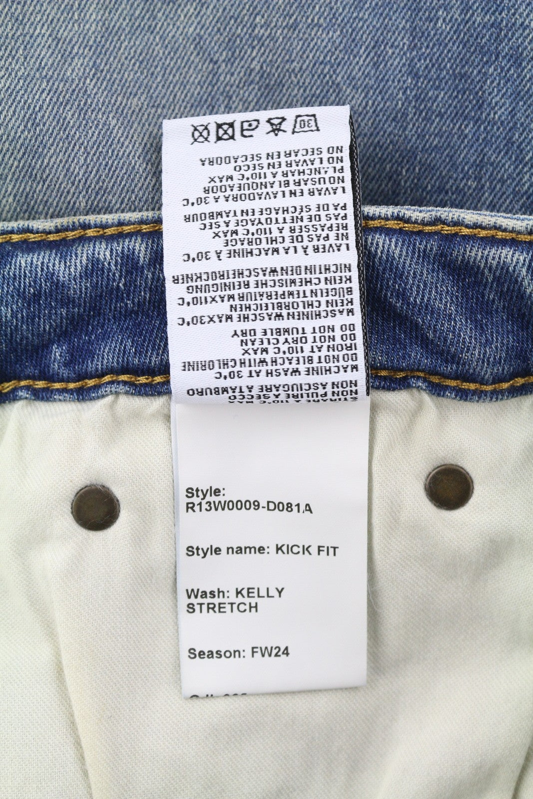 R13 Kick Fit moteriški džinsai 29 Kelly Stretch skalbti išblukę trumpinti iki kulkšnių RRP 699 € 