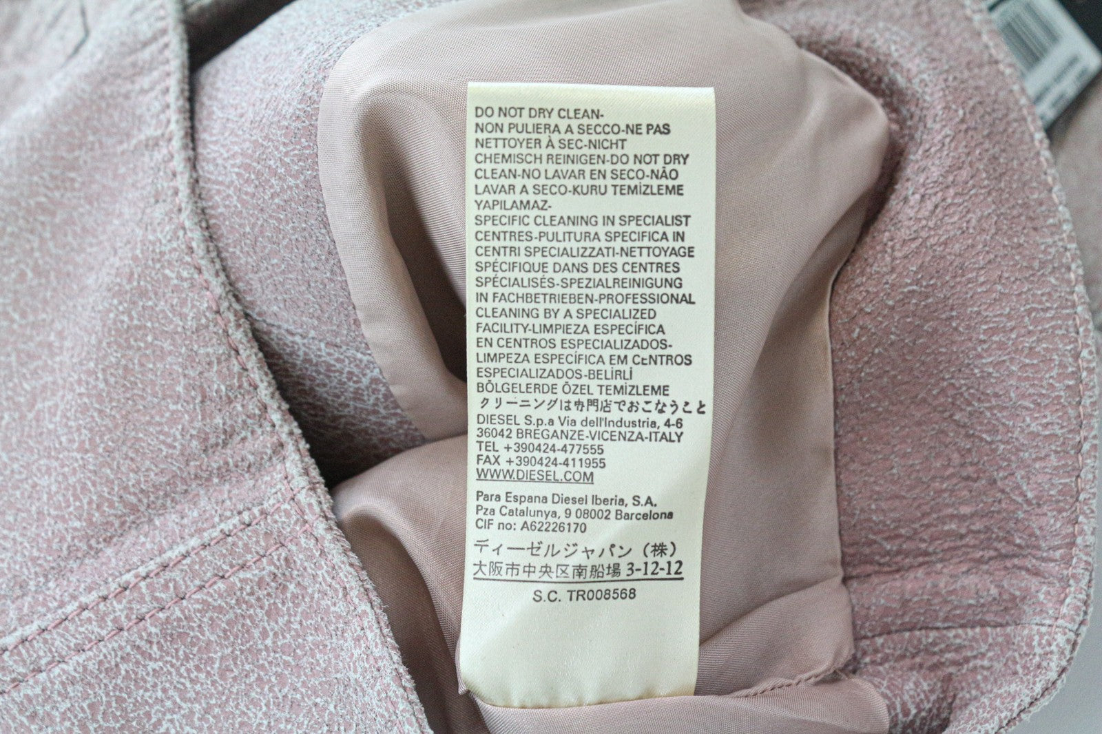 DIESEL moteriška XS dydžio rožinė berankovė avikailio odinė liemenė su diržu juosmenyje 