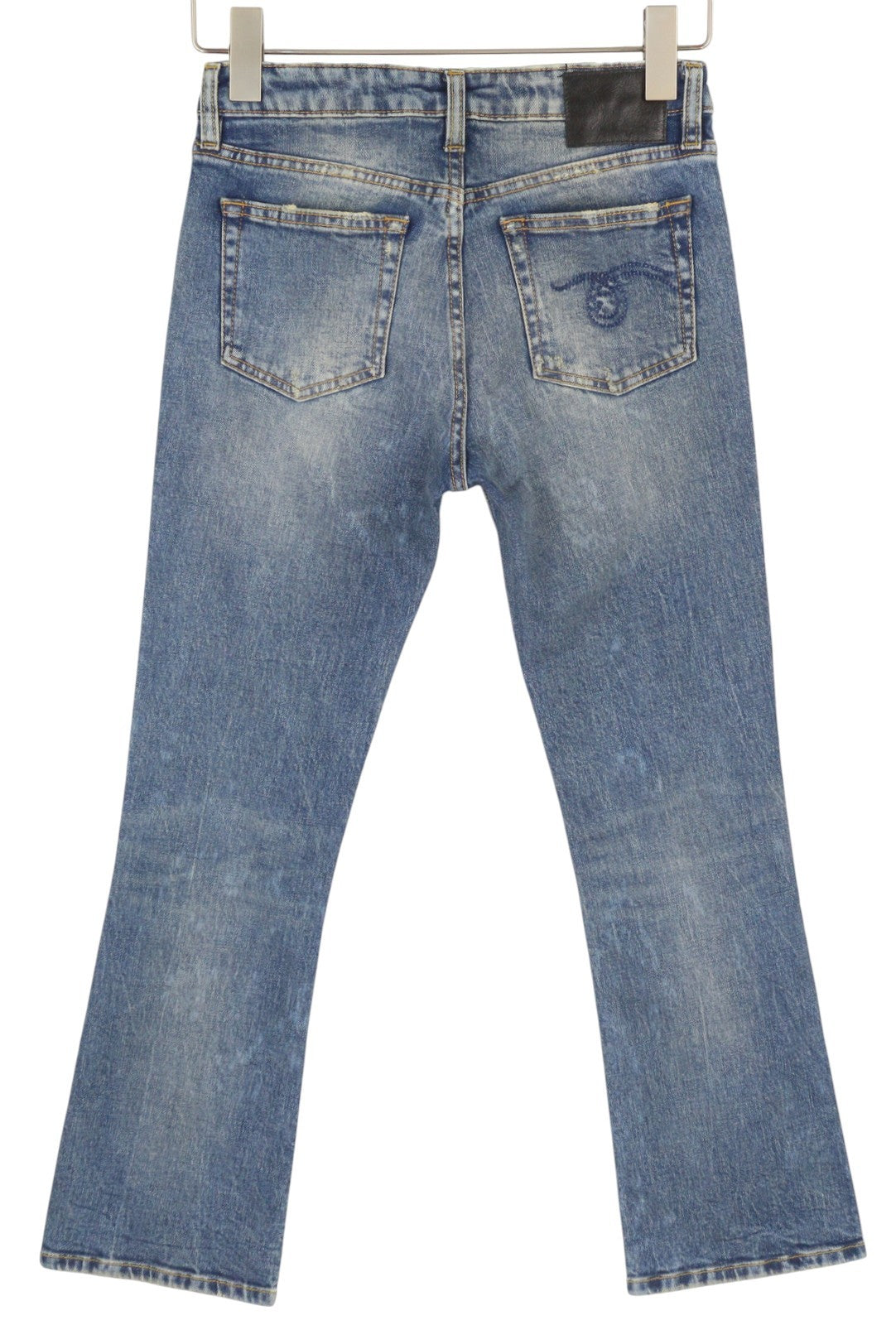 R13 Kick Fit moteriški džinsai 24 Kelly Stretch skalbti išblukę trumpinti iki kulkšnių RRP 699 € 