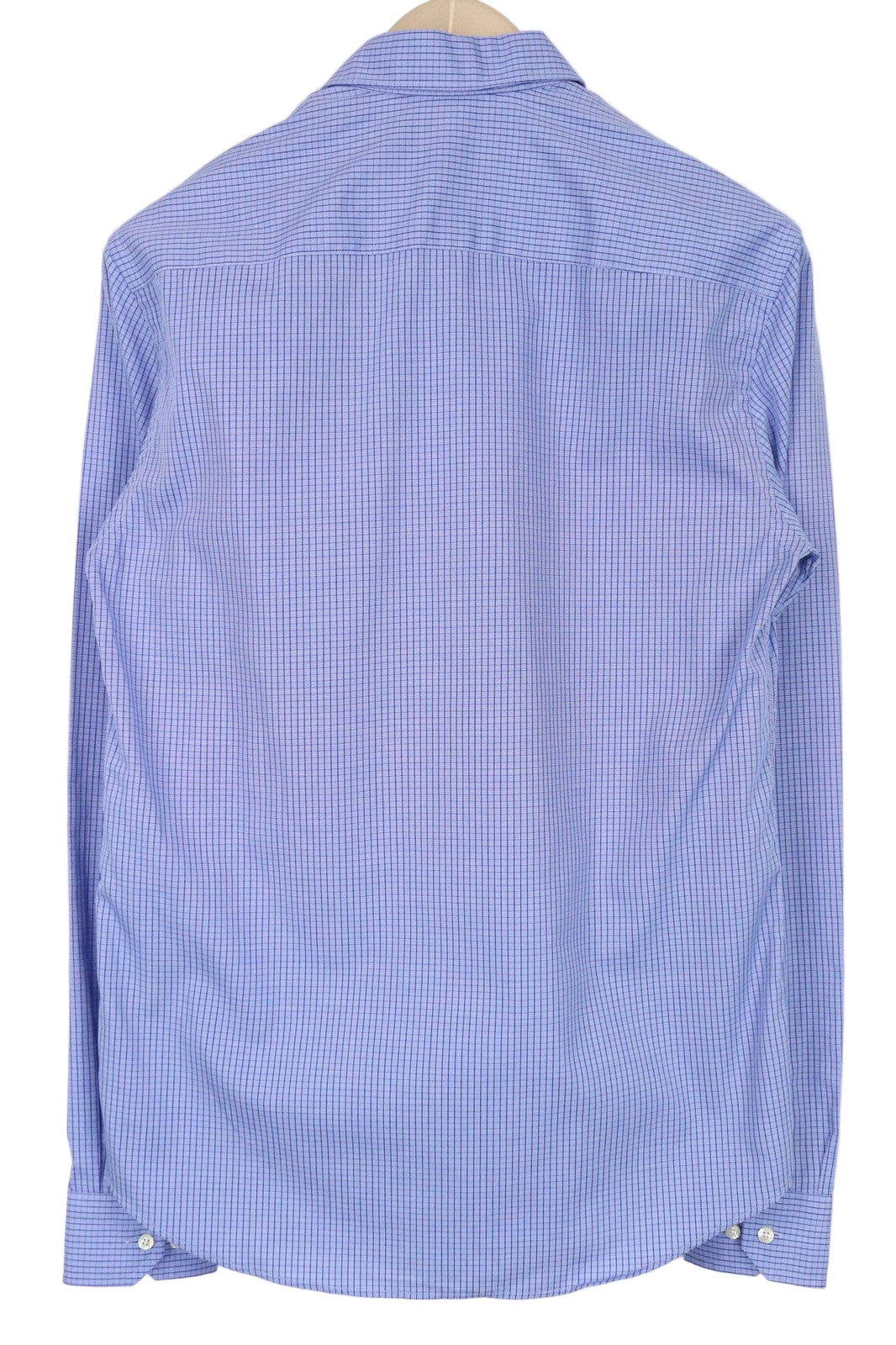 SCOTCH &amp; SODA vyriški marškinėliai S dydžio mėlyni languoti medvilniniai marškinėliai su sagomis ir ilgomis rankovėmis 