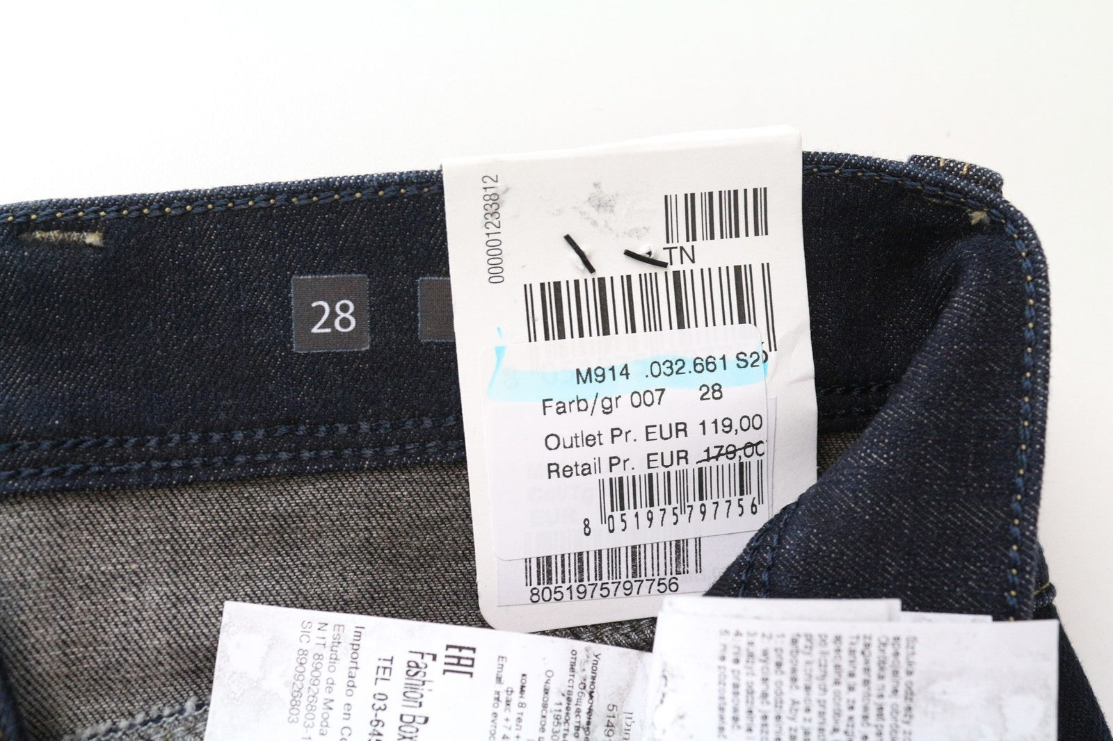 REPLAY Anbass vyriški džinsai W28/L32 tamsiai mėlyni, ploni, tamprūs, Hyperflex su užtrauktuku 