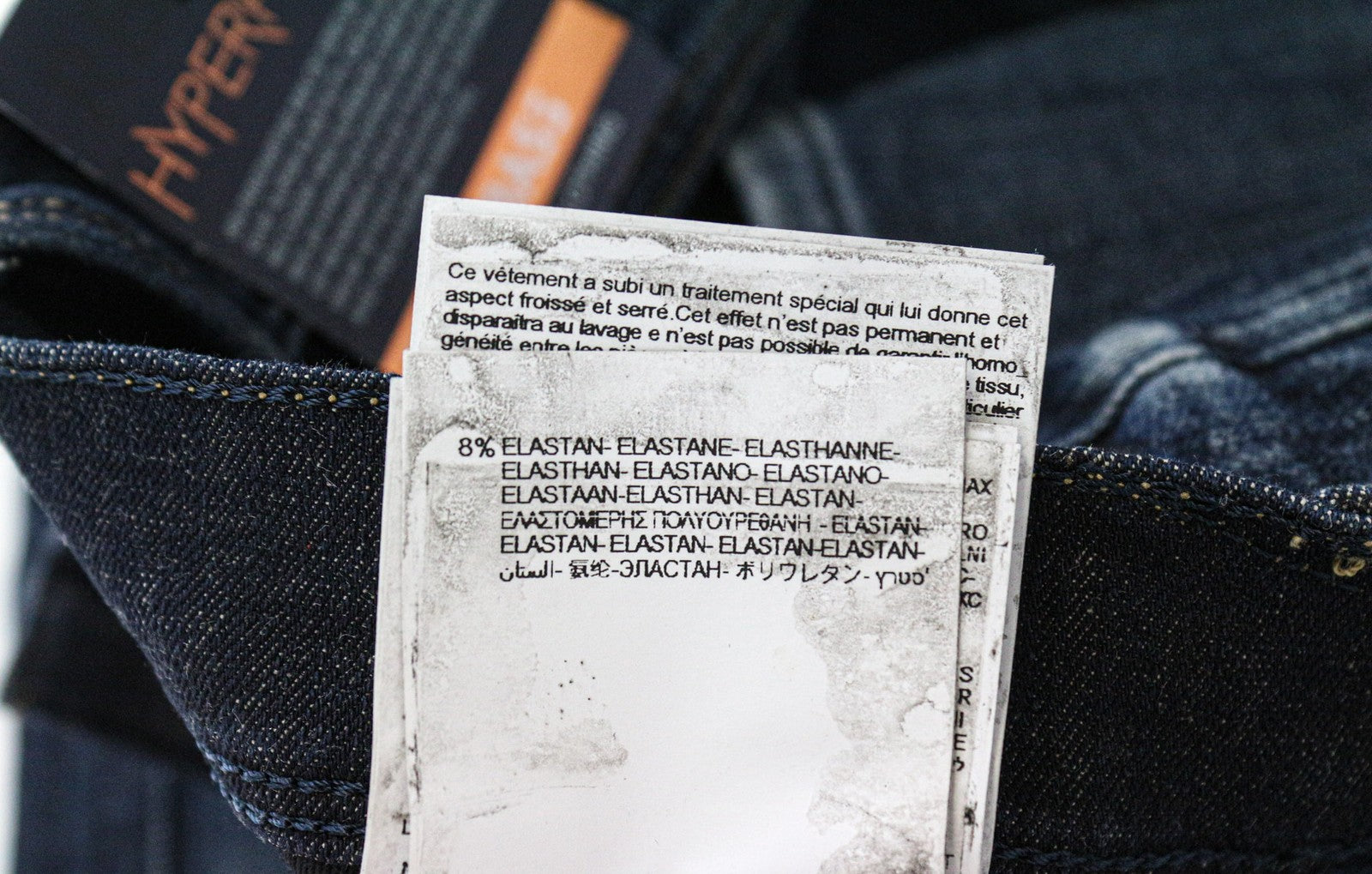 REPLAY Anbass vyriški džinsai W28/L32 tamsiai mėlyni, ploni, tamprūs, Hyperflex su užtrauktuku 