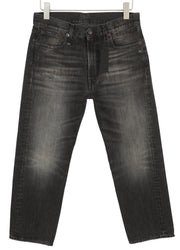 R13 Boyfriend moteriški džinsai 27 Wilson juodi išblukinti, skalbti, trumpi, laisvalaikio stiliaus džinsai 