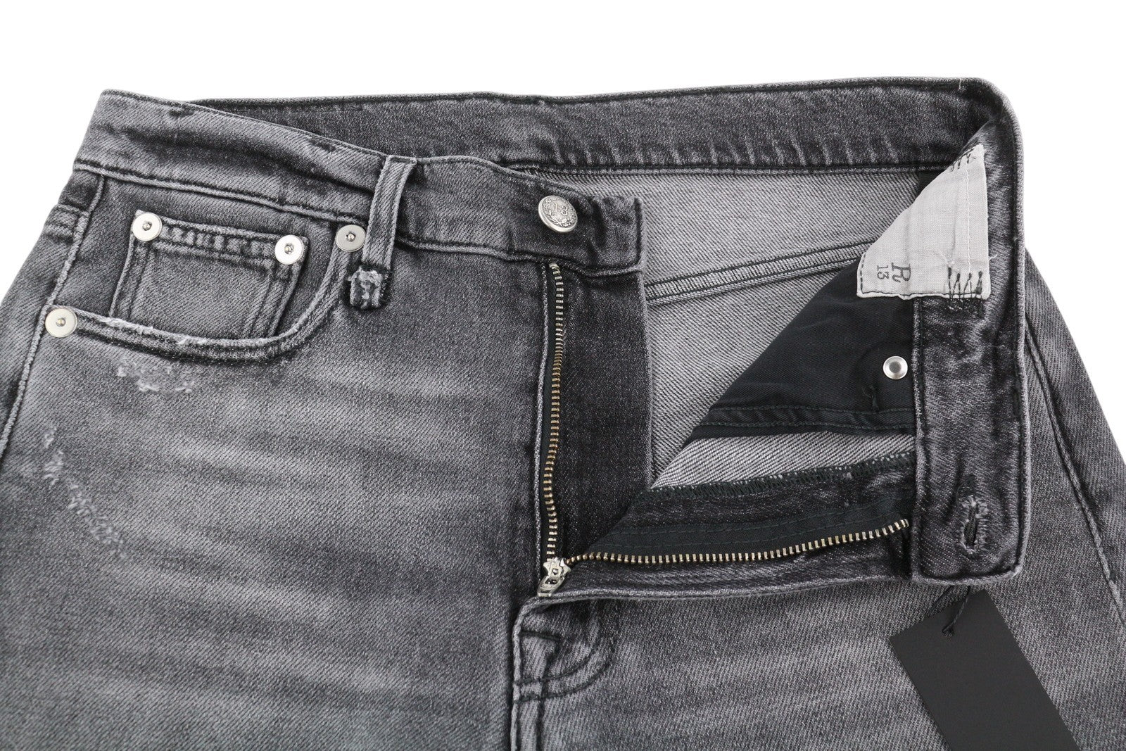 R13 Boyfriend moteriški džinsai 25 Vintage pilki skalbti išblukę plėšyti džinsai 