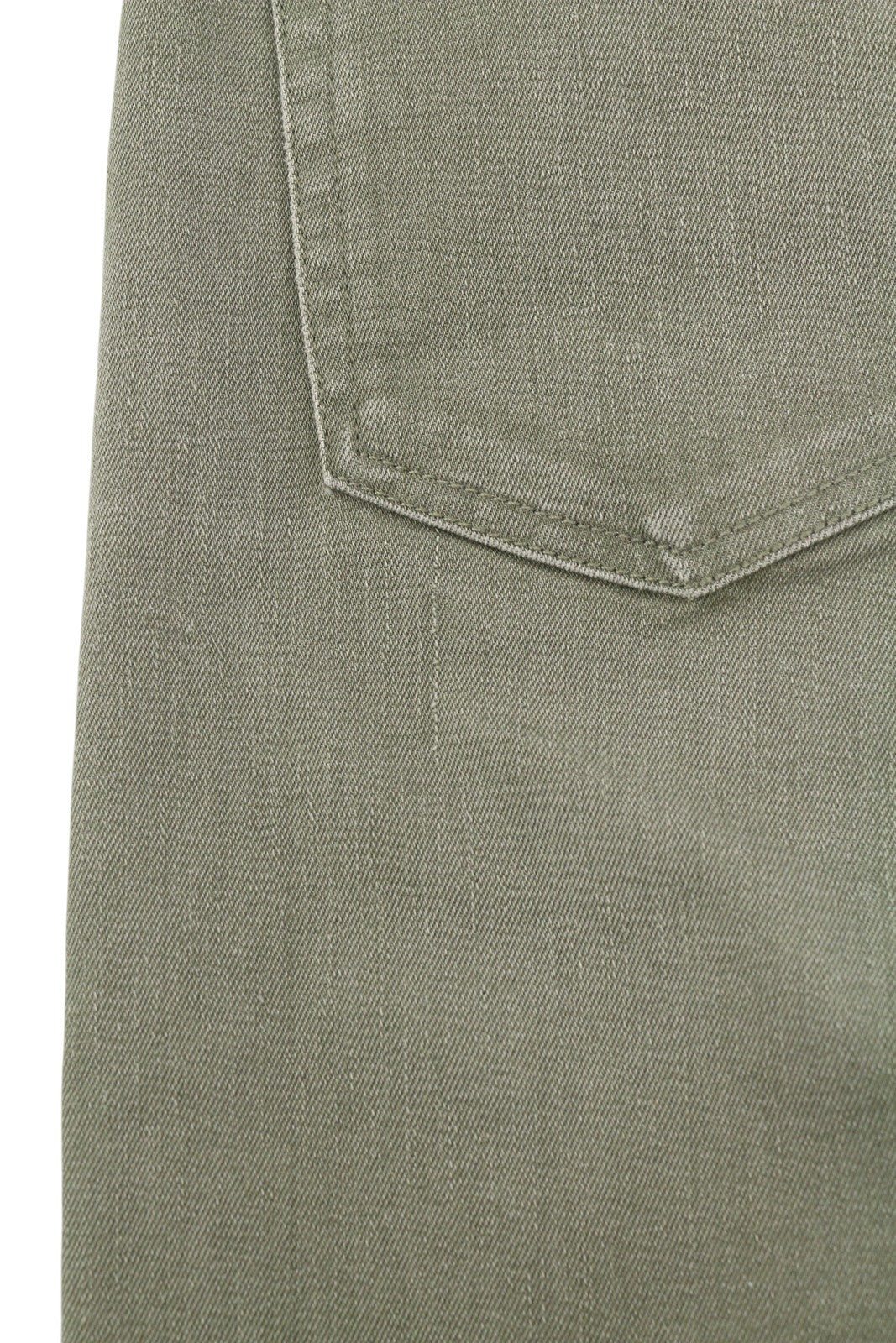 R13 berniukiški tiesūs moteriški džinsai 27 alyvuogių žalios spalvos, tamprūs, išblukę, trumpinti iki kulkšnių. 