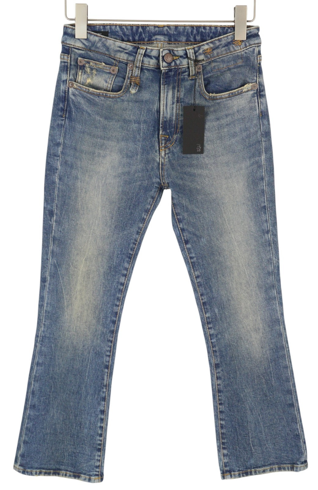 R13 Kick Fit moteriški džinsai, 26 Kelly tamprūs, skalbti, išblukę, iki kulkšnių, RRP 699 € * 