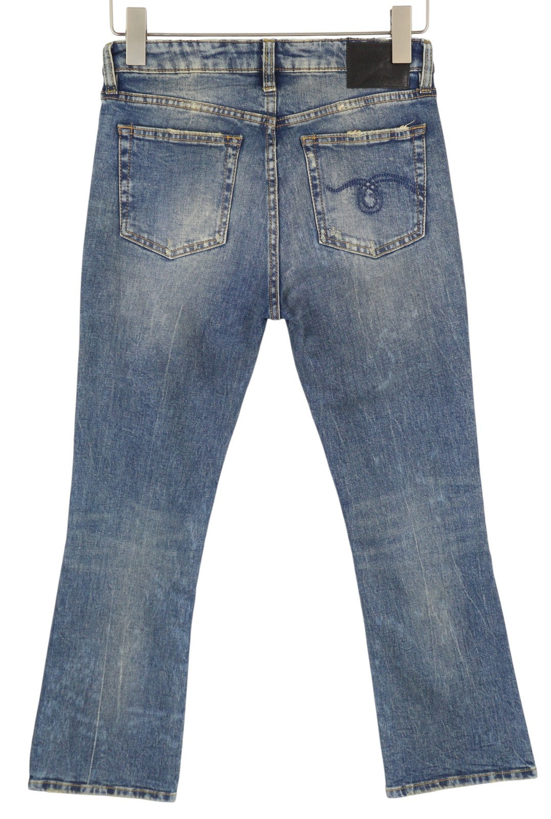 R13 Kick Fit moteriški džinsai, 26 Kelly tamprūs, skalbti, išblukę, iki kulkšnių, RRP 699 € * 