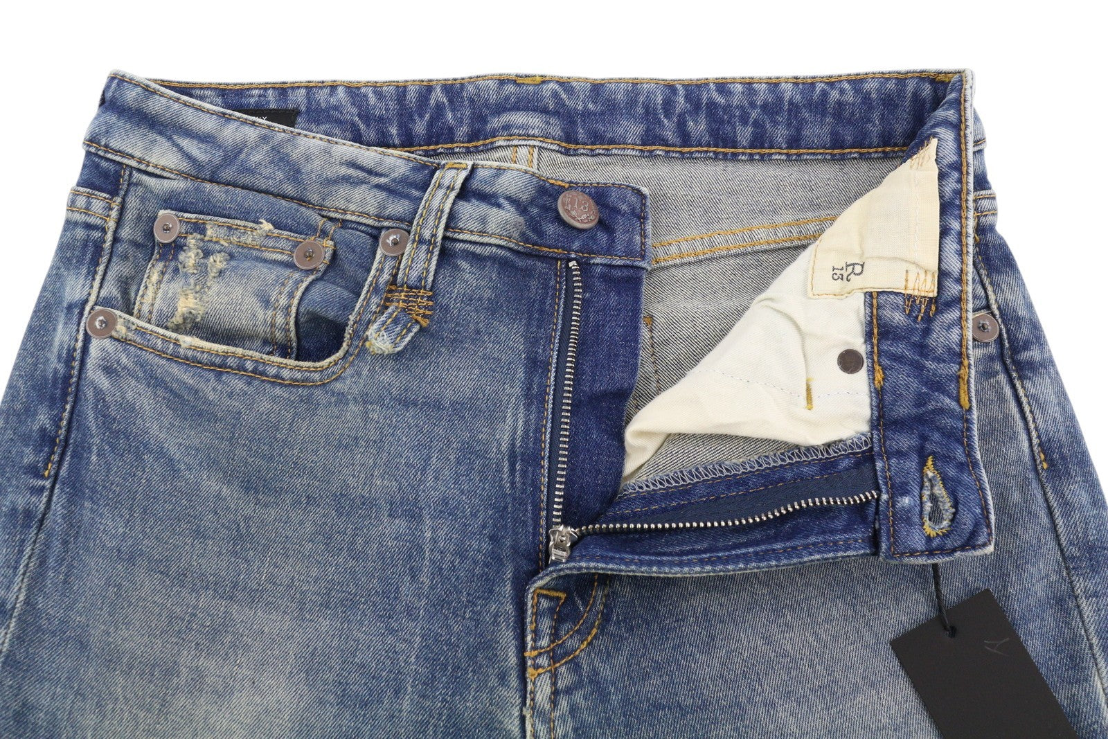 R13 Kick Fit moteriški džinsai, 26 Kelly tamprūs, skalbti, išblukę, iki kulkšnių, RRP 699 € * 