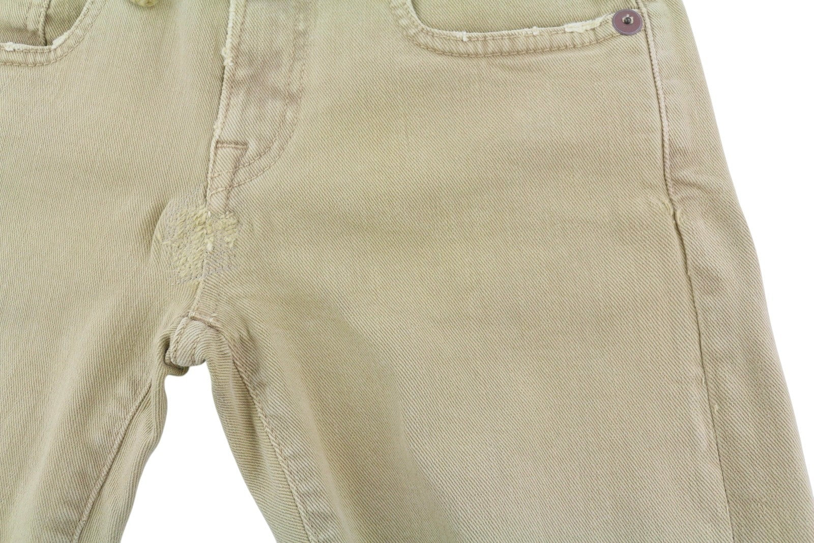 R13 berniukiški tiesūs moteriški džinsai, 24 chaki spalvos, tamprūs, skalbti, laisvalaikio stiliaus, iki kulkšnių, RRP 699 € 