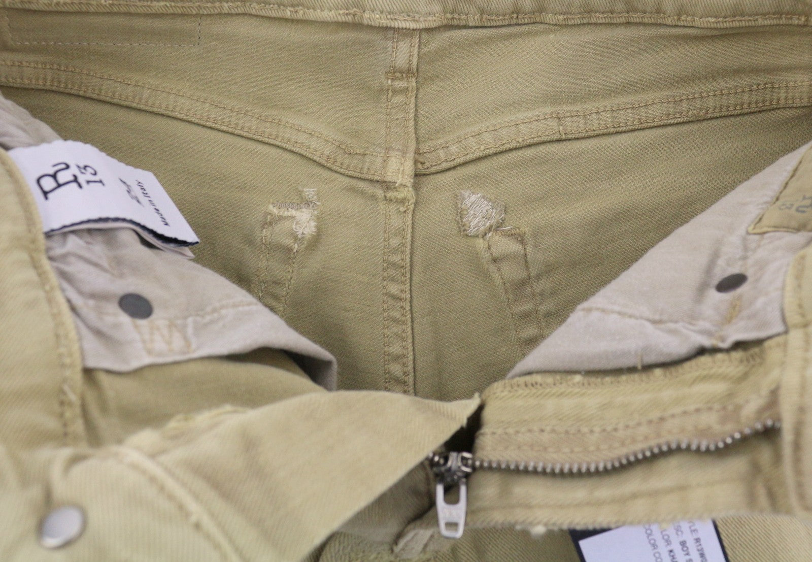 R13 berniukiški tiesūs moteriški džinsai, 24 chaki spalvos, tamprūs, skalbti, laisvalaikio stiliaus, iki kulkšnių, RRP 699 € 