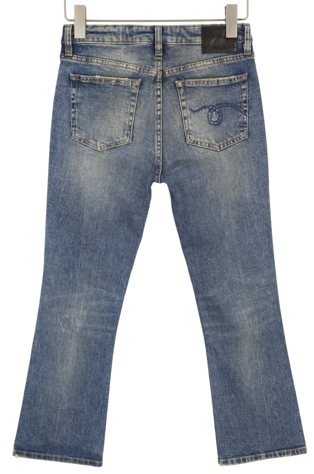 R13 Kick Fit moteriški džinsai 26 Kelly Stretch skalbti išblukę trumpinti iki kulkšnių RRP 699 € 