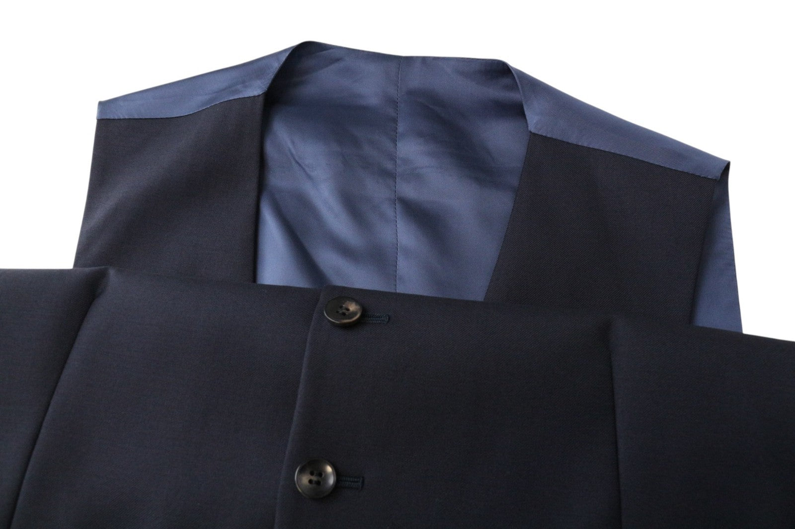 SUITSUPPLY Ferrara Men's Suit UK34R Navy Blue 2 Piece Waistcoat & Trousers Wool