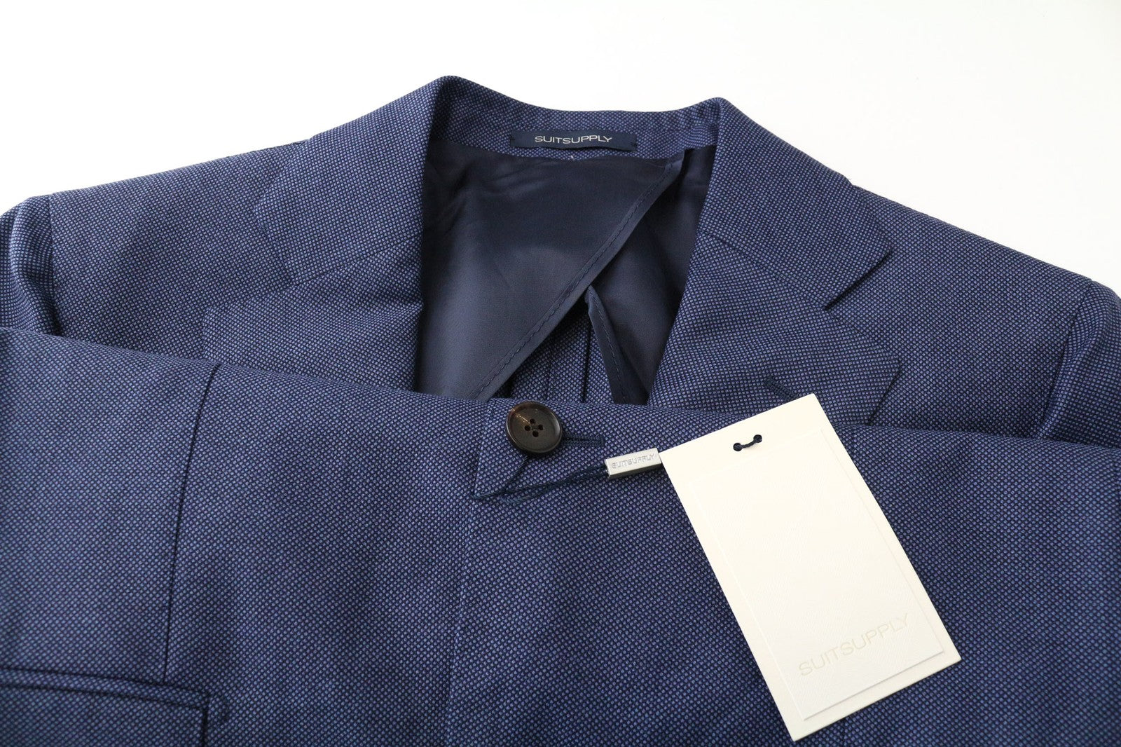 SUITSUPPLY La Spalla vyriškas švarkas, UK36R, mėlynas, vilnonis, vienaeilis, klasikinio kirpimo 