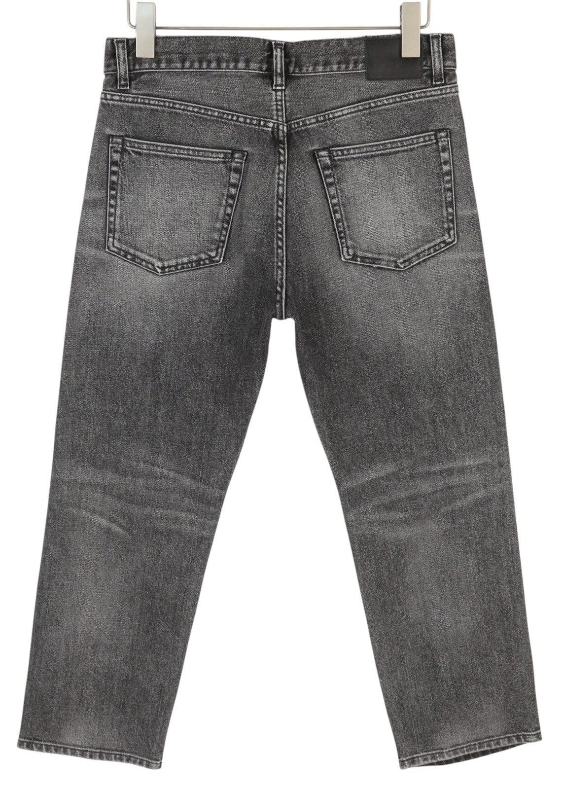 R13 Boyfriend moteriški džinsai 27 juodi, skalbti, išblukę, iki kulkšnių, trumpinti, su užtrauktuku. 