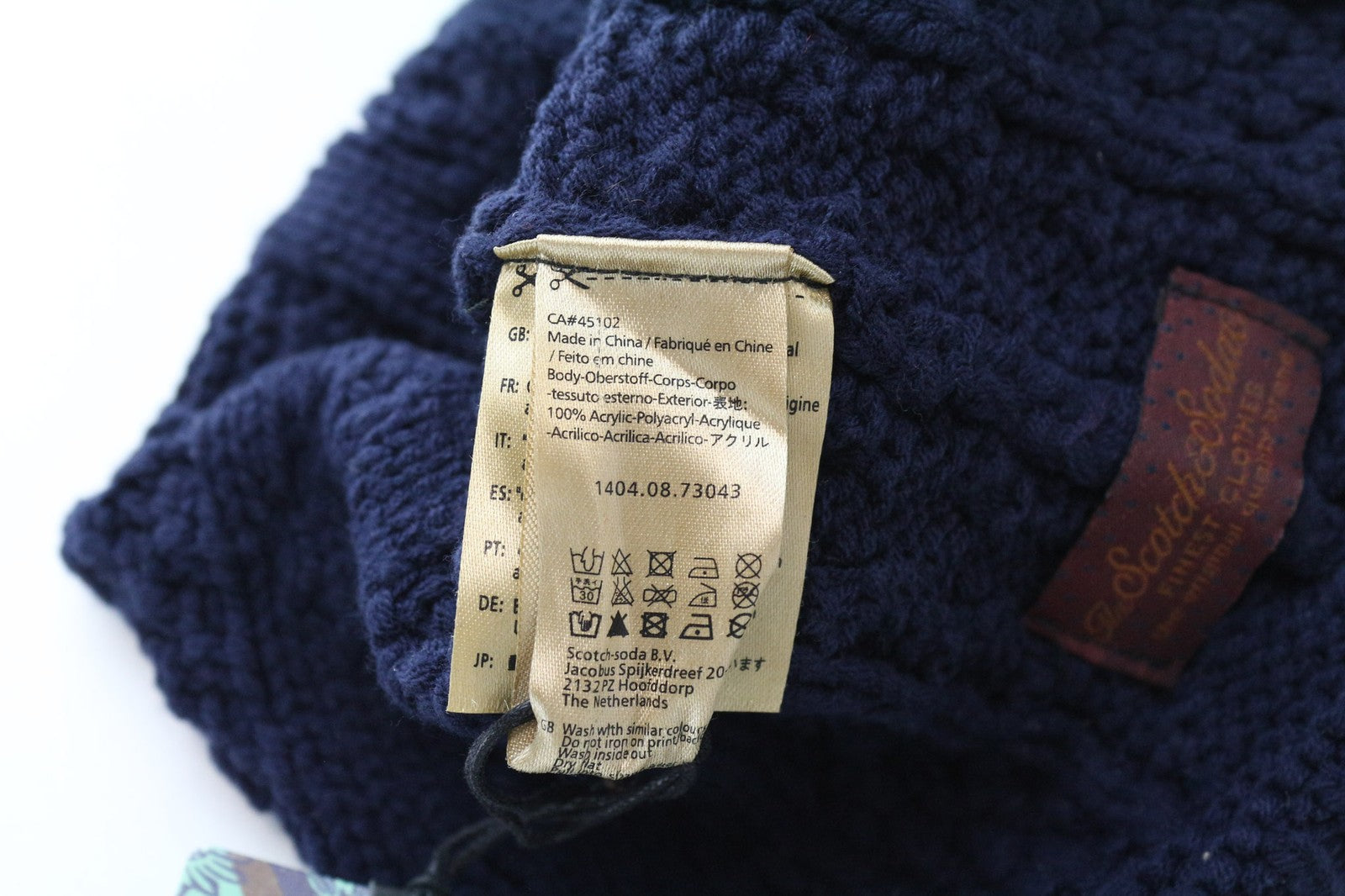 SCOTCH & SODA Men's Hat OS Navy Blue Beanie 2 Pack Chunky Wool Blend Knit