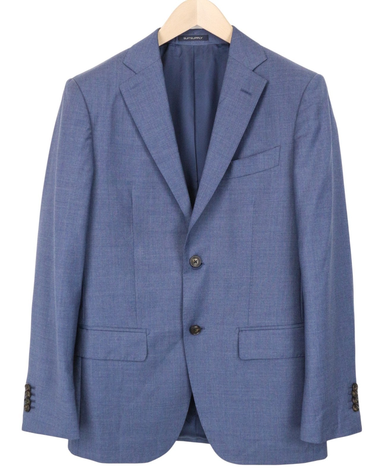 SUITSUPPLY Napoli Men's Suit UK34R Blue Wool Super 110's Lined 2 Piece Classic