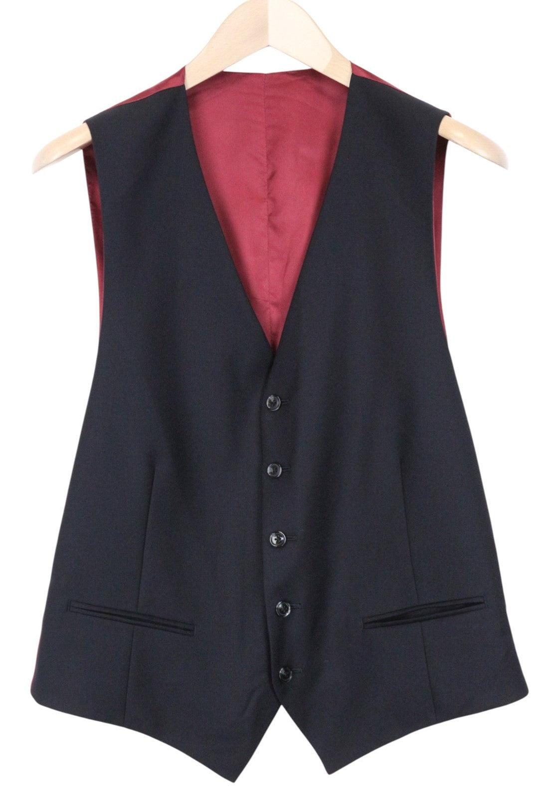 SUITSUPPLY La Spalla vyriškas kostiumas UK42R mėlynas vilnonis, trijų dalių, vienaeilis, klasikinis