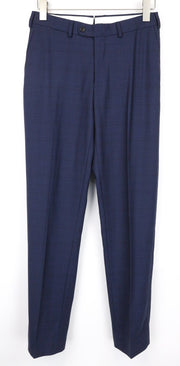 SUITSUPPLY Men's Trousers 44 Blue Checked Pattern Pleated Front Wool Formal