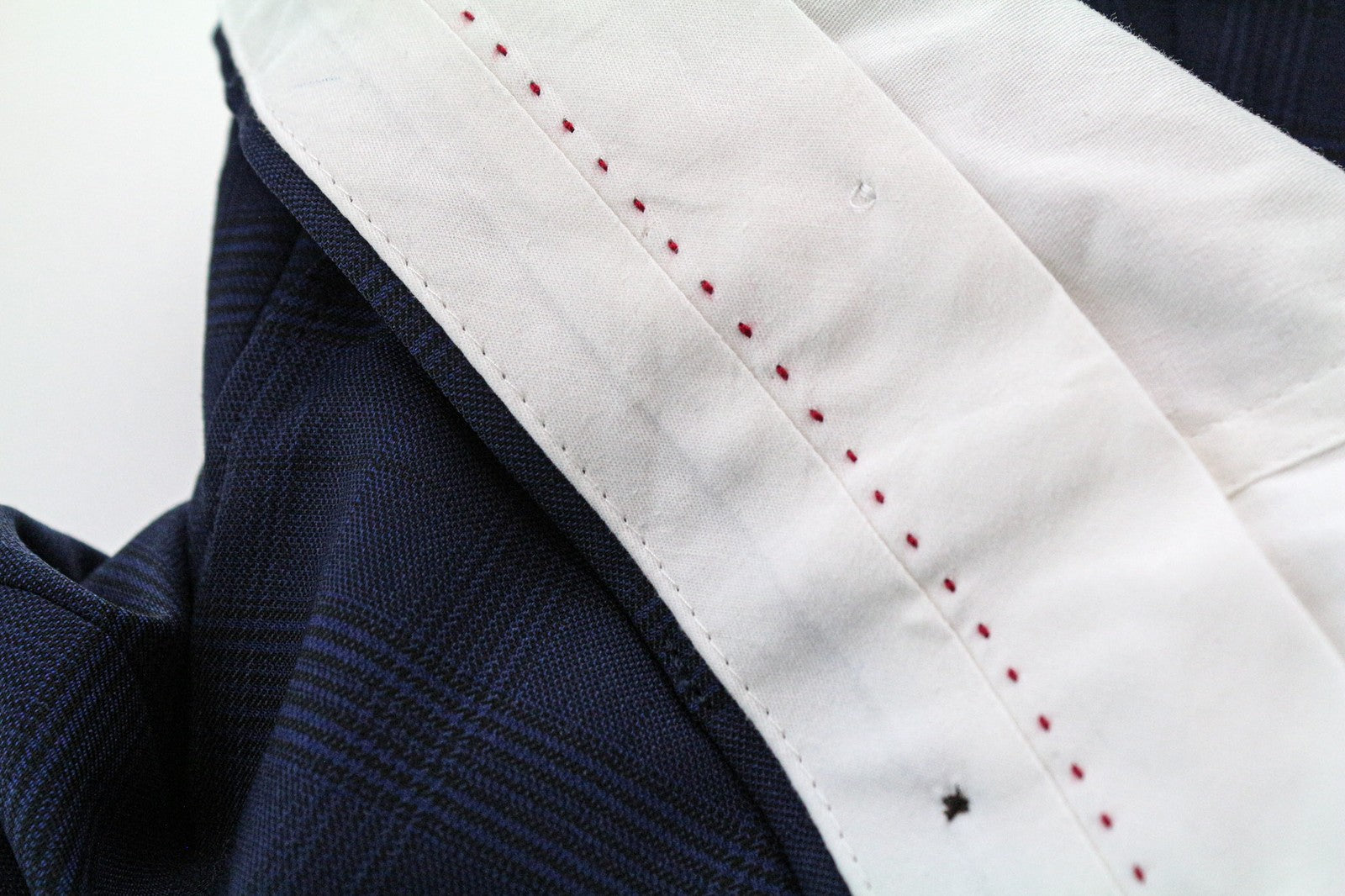 SUITSUPPLY Men's Trousers 44 Blue Checked Pattern Pleated Front Wool Formal