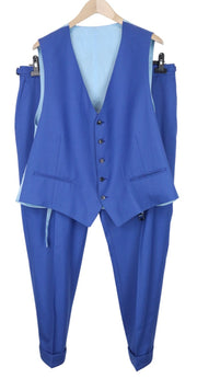 SUITSUPPLY Ferrara Men's Suit UK50R Blue 2 Piece Waistcoat & Trousers Pure Wool
