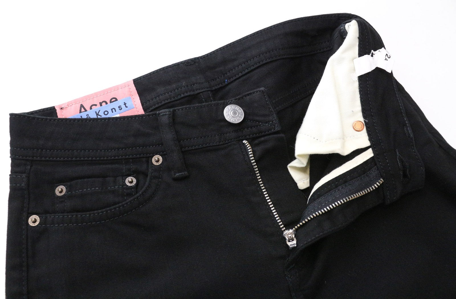 ACNE STUDIOS Bla Konst Women's Jeans W25/L32 Skinny Black 5-Pocket Denim Pants