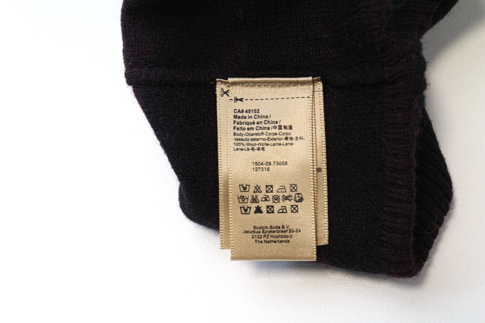 SCOTCH &amp; SODA Ams Couture vyriška kepurė OS violetinė dryžuota vilnonė megzta kepurė 