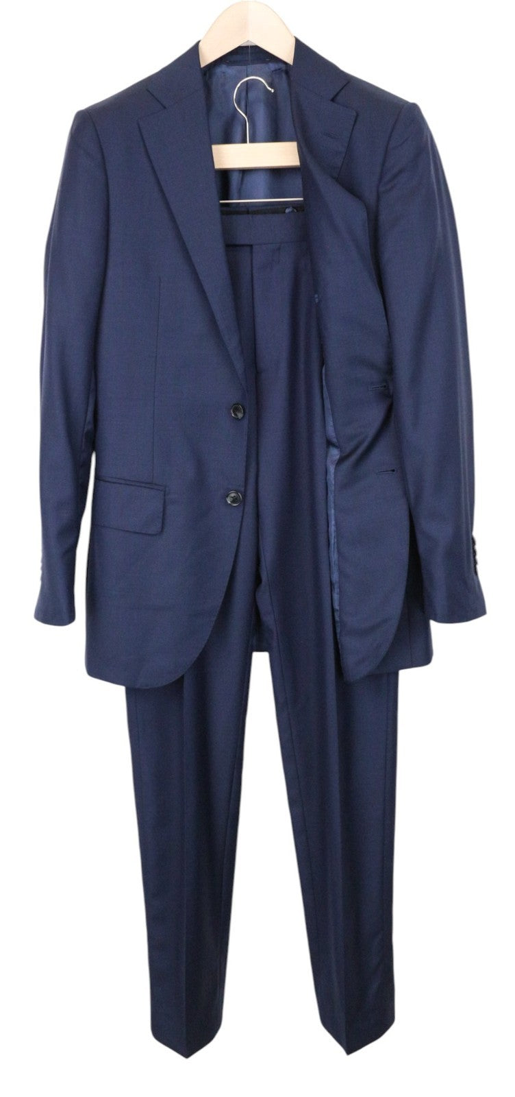 SUITSUPPLY Lazio Men's Suit UK36L Blue Wool 2 Piece Single-Breasted Tailored