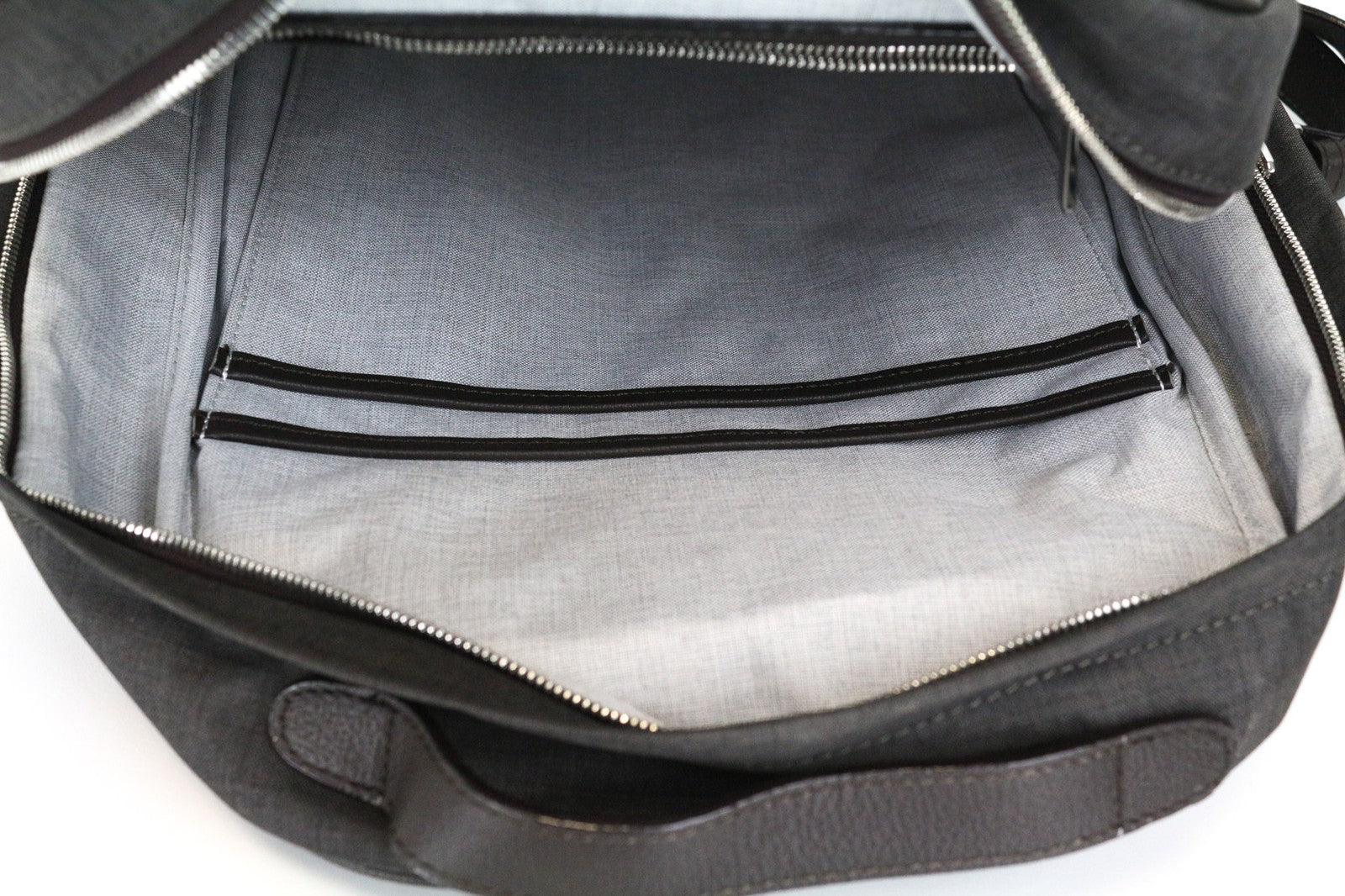 „SUITSUPPLY“ vyriška rankinė OS rudos pilkos spalvos odinė laisvalaikio kuprinė darbui su detalėmis 