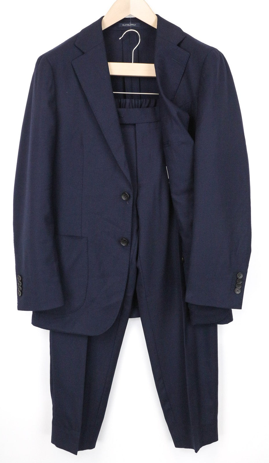 SUITSUPPLY Havana Men's Suit UK38S Slim 2 Piece Blue Formal Wool Stretch Unlined