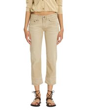 R13 Boy Straight Women Jeans 30 Khaki Stretch Washed Ankle Length Casual RRP€699